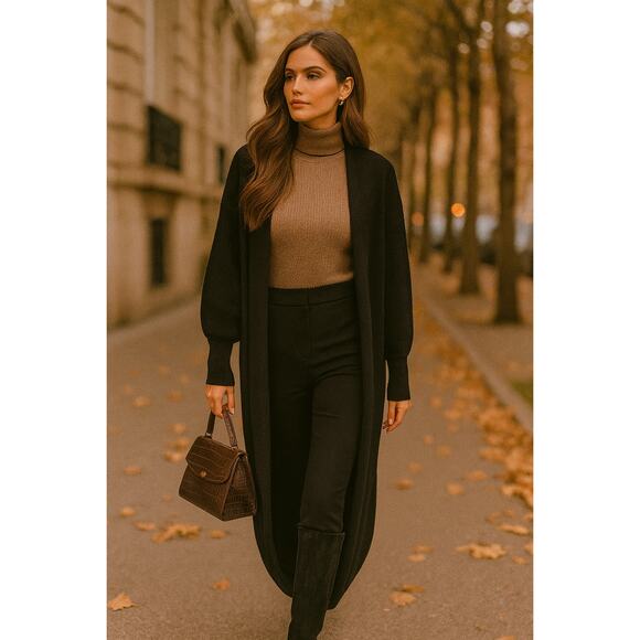 Maison De Papillon Cocoon Vail Sweater Silk Cashmere Black XS Luxury Fall Layer - Picture 1 of 9